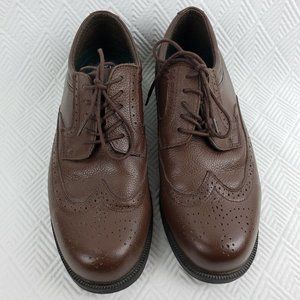 Dr Scholl’s Mens Brown Leather Wing Tip Lace-Up Oxford Dress Shoes Size 9D